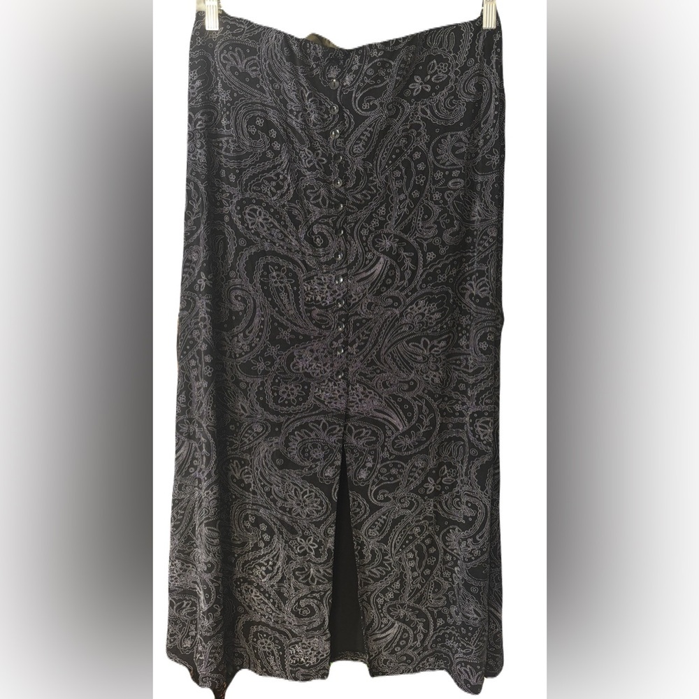 Briggs New York Black whimsical goth Paisley Skirt